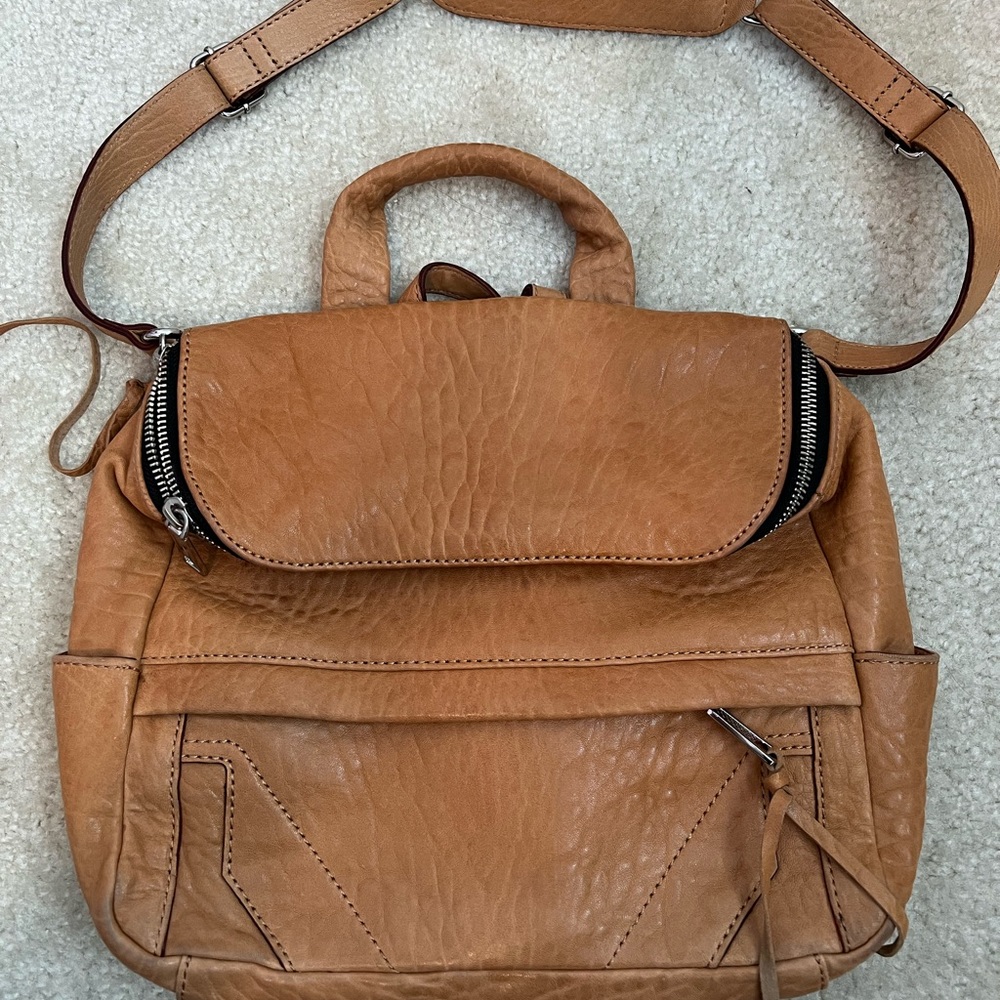 Rebecca Minkoff— Leather Convertible bag— Brown/ Tan